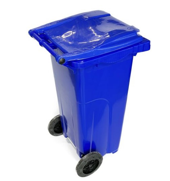 Контейнер для мусора, на колесиках, пластиковый, зеленый, 120 л