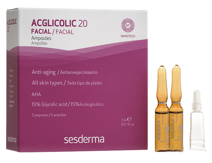 Serum odmładzające Sesderma Acglycolic 20 z kwasem glikolowym każdy rodzaj skóry 5 x 2 ml (8470003029841) - obraz 1