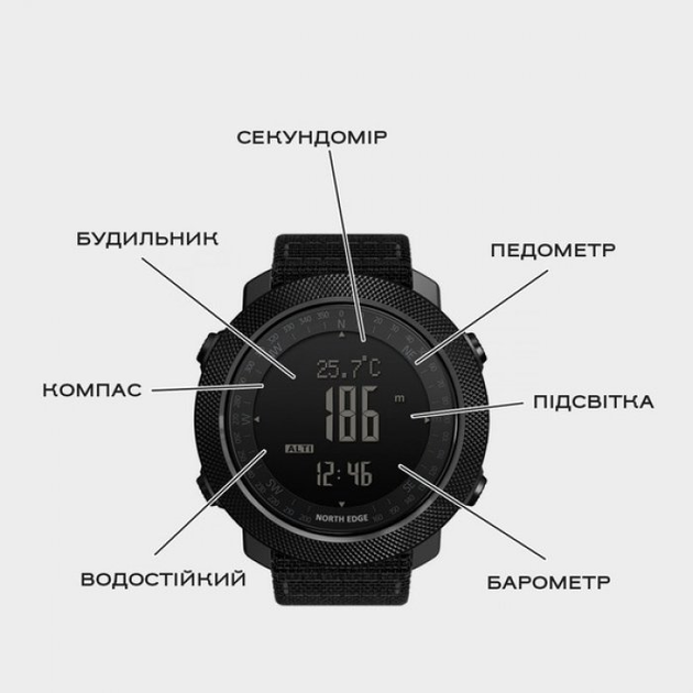 Мужские часы North Edge Apache Green, 2 ремешка в комплекте - изображение 3