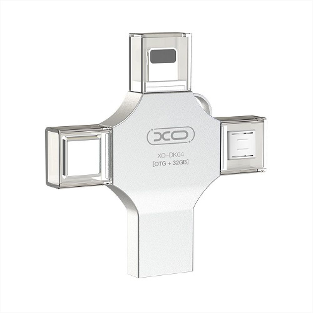 Флешка ЮСБ XO DK04 16Gb 4 in 1 USB Flash Drive 2.0 Type-C / Lightning ...