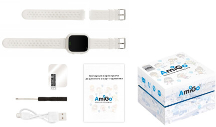 Детские смарт-часы AmiGo GO009 White (996385) - изображение 5