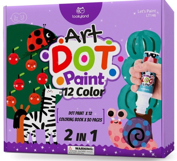 Набор для рисование точками Tookyland 12 цветов точечные ДОТ маркеры ...