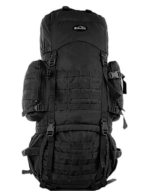 Тактичний каркасний похідний рюкзак Over Earth модель F625 80 літрів Чорний - зображення 1