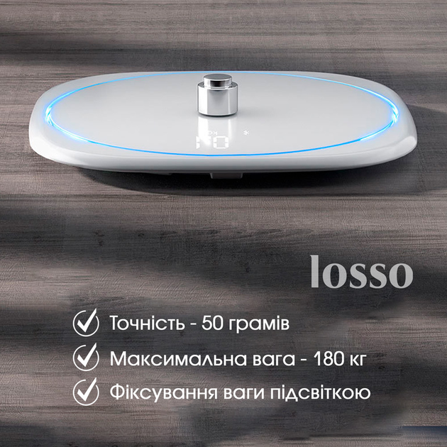 Весы напольные электронные LOSSO KOLO FS -2811 с подсветкой, белые - изображение 5