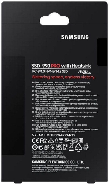 SSD диск Samsung 990 Pro 1TB M.2 PCIe 4.0 x4 V-NAND 3-bit MLC (MZ-V9P1T0CW) - изображение 6