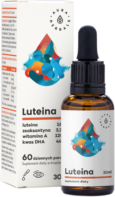 Aura Herbals Luteina + Witamina A + DHA + Zeaksantyna krople 30 ml (5902479613703) - obraz 1