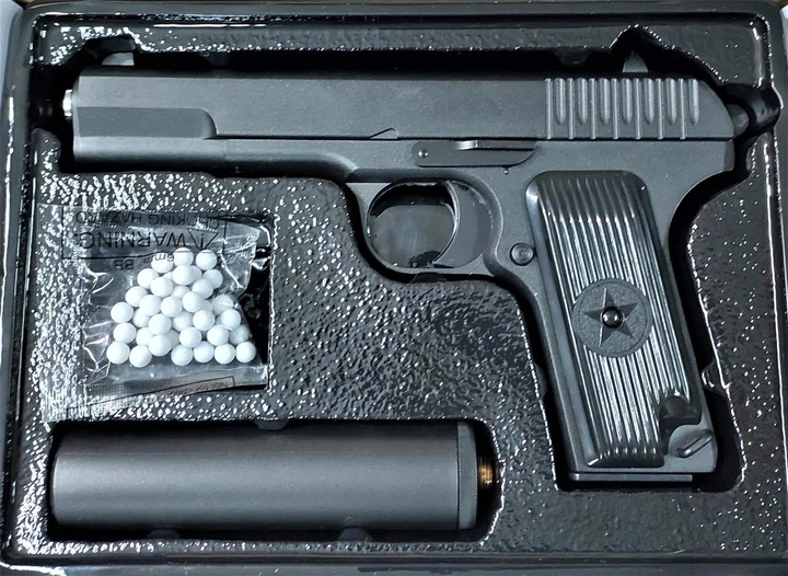 Страйкбольный спринговый пистолет Galaxy металлический с глушителем G.33A (TT) - изображение 1