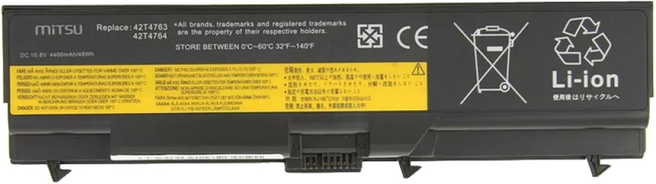 Акумулятор Mitsu для ноутбуків Lenovo E40, E50, SL410, SL510 10.8-11.1 V 4400 mAh (BC/LE-SL410) - зображення 3