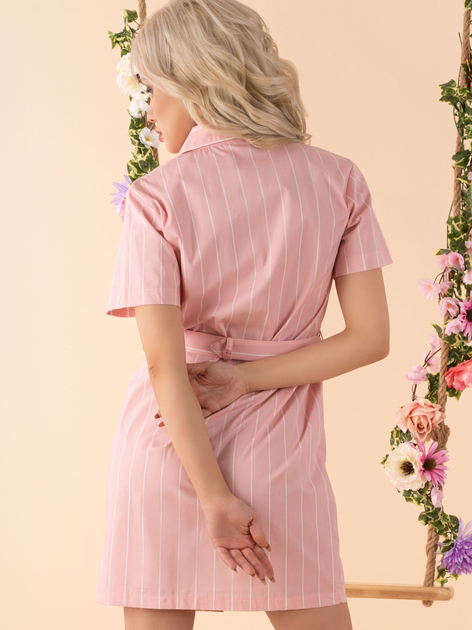 Sukienka koszulowa damska z paskiem Merribel Linesc L Różowa (5907621611828) - obraz 2