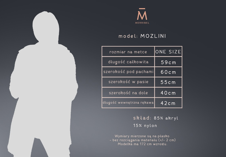 Джемпер жіночий Merribel Mozlini One Size Кремовий (5907621608279) - зображення 8