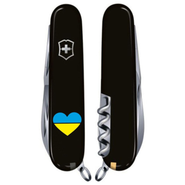 Ніж Victorinox Climber Ukraine Black "Серце жовто-блакитне" (1.3703.3_T1090u) - зображення 2