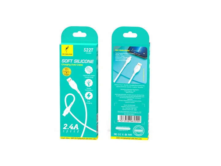 Кабель USB Type-C SkyDolphin S22T Soft Silicone 1 м – зарядка и передача данных, 2,4 А(DL_1551411EFB93) - Фото 2 Кабель USB Type-C SkyDolphin S22T Soft Silicone 1 м – зарядка и передача данных, 2,4 А(DL_1551411EFB93) - изображение 2