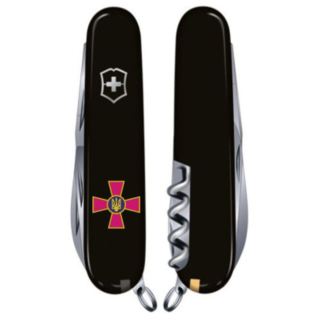 Нож Victorinox Huntsman Army Black "Емблема ЗСУ" (1.3713.3_W0010u) - изображение 2