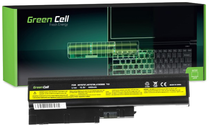 Акумулятор Green Cell для ноутбуків Lenovo T60 11.1 V 4400 mAh (LE01) (5902701415693) - зображення 1