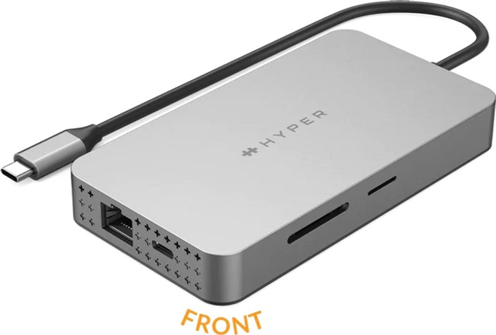 USB-C хаб Hyper Drive Dual 4K HDMI 10-in-1 USB-C Hub For M1/M2 MacBooks Silver (NMP-1690) - зображення 2