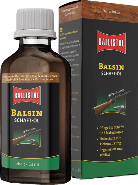Масло для ухода за деревом Ballistol Balsin Темно-коричневое 50мл - изображение 1