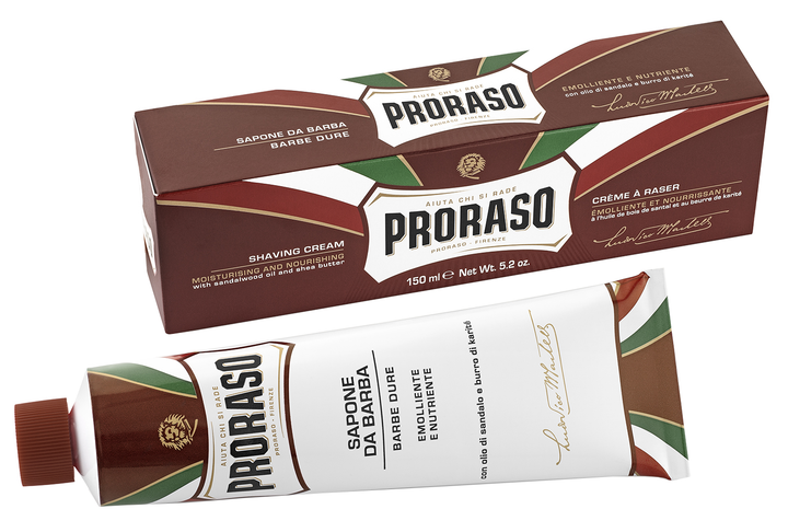 Odżywczy krem ​​do golenia Proraso do grubego zarostu z Masłem Shea i Olejkiem z drzewa sandałowego 150 ml (8004395001095) - obraz 1