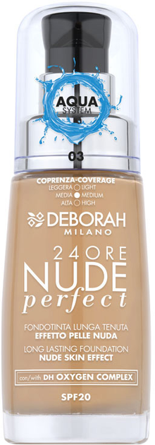 Тональна основа Deborah 24ORE Nude Perfect 03  30 мл (8009518364712) - зображення 1