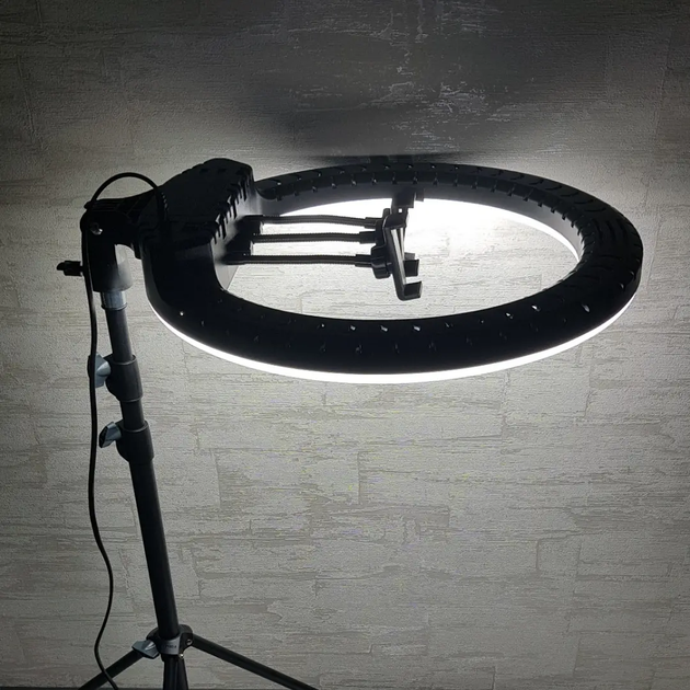 Профессиональная кольцевая LED лампа RL-18 (45см) с тремя держателями и пультом - изображение 4