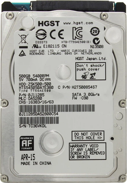 Жесткий диск HGST 2.5 Hitachi Travelstar Z5K500 500Gb