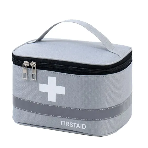 Аптечка сумка органайзер компактная портативная для медикаментов путешествий дома 19х13х12 см (474864-Prob) Серая - изображение 1