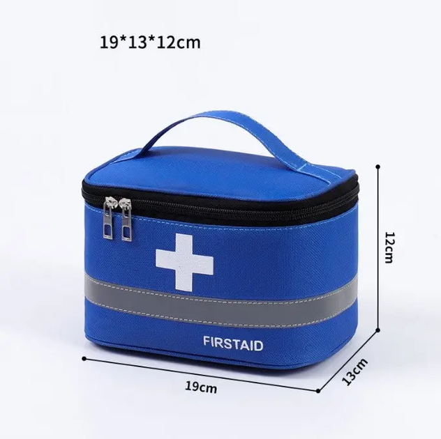 Аптечка сумка органайзер компактна портативна для медикаментів подорожей вдома 19х13х12 см (474865-Prob) Синя - зображення 2