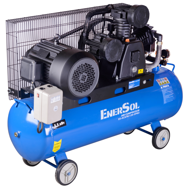 Компрессор воздушный поршневой EnerSol ES-AC670-120-3PRO 120 л - изображение 1