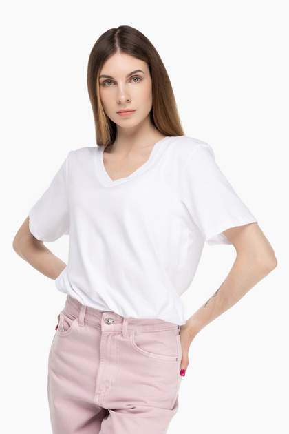 Футболка однотонная женская Pepper mint BAS-28 L Белый (2000989832003 ...