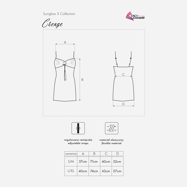 Нічна сорочка LivCo Corsetti Fashion Csenge LC 90393 L/XL Золотиста (5903050364076) - зображення 8