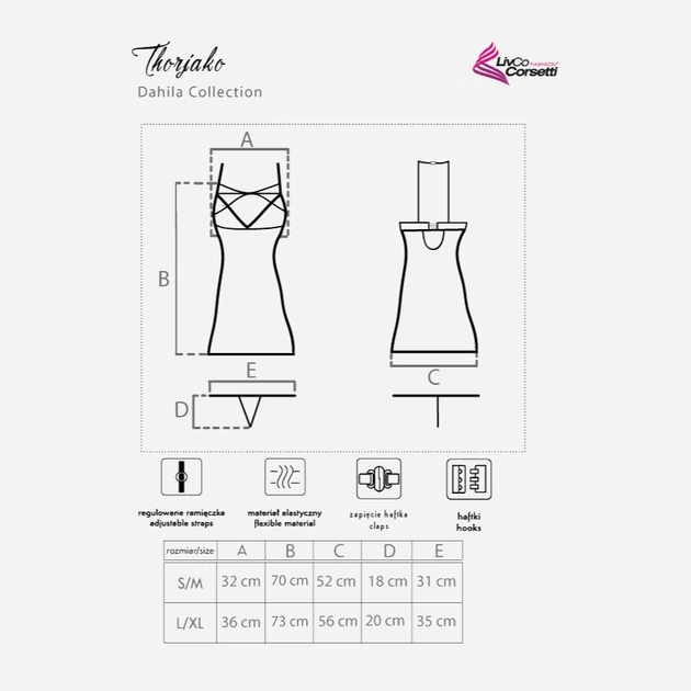 Еротичний комплект (пеньюар + трусики-стринги) LivCo Corsetti Fashion Thorjako LC 90616 S/M Рожевий (5907621621568) - зображення 4