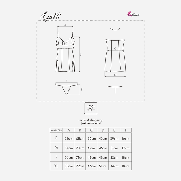Komplet erotyczny (halka + figi stringi) LivCo Corsetti Fashion Yasti LC 13431 M Fioletowy (5907699449644) - obraz 4