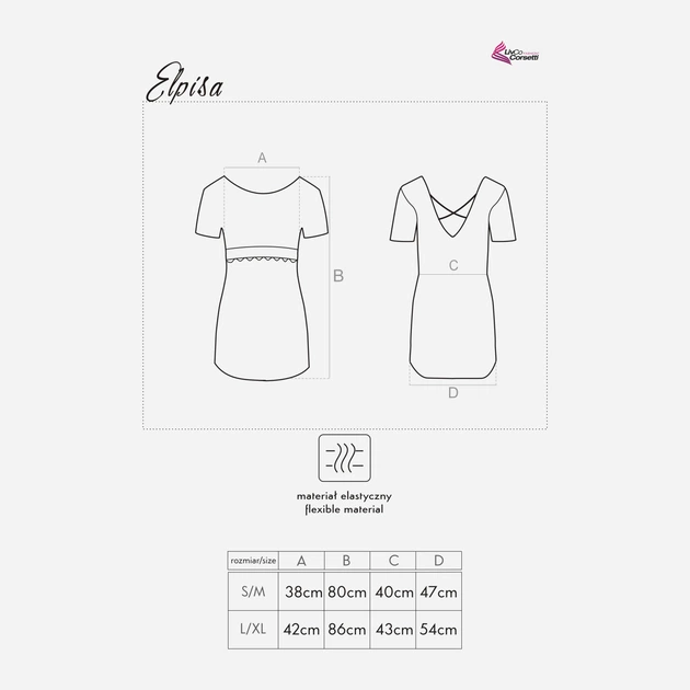 Піжамна сукня LivCo Corsetti Fashion Elpisa LC 90497 S/M Рожева (5902143687429) - зображення 5