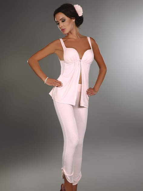 Piżama (top + spodnie) LivCo Corsetti Fashion Leah LC 90052 M Pink (5907996386253) - obraz 1
