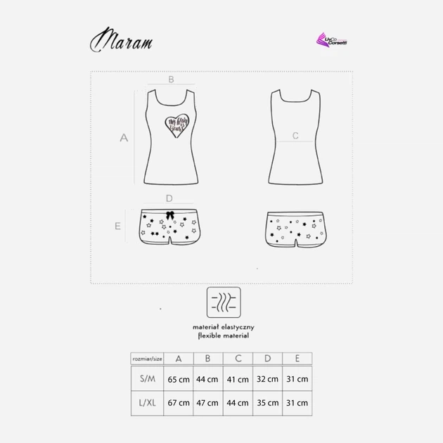 Piżama damska z szortami i krótkim rękawem LivCo Corsetti Fashion Maram LC 552721 S/M Szara (5903050361686) - obraz 3