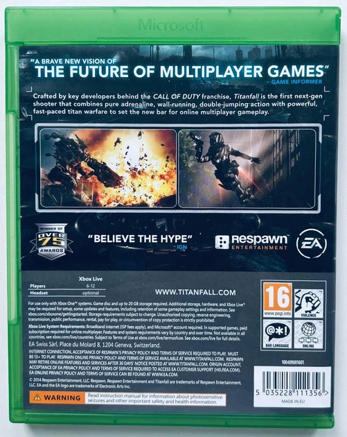 Titanfall, Б/У, русская версия - диск для Xbox One - Фото 3 Titanfall, Б/У, русская версия - диск для Xbox One - изображение 3