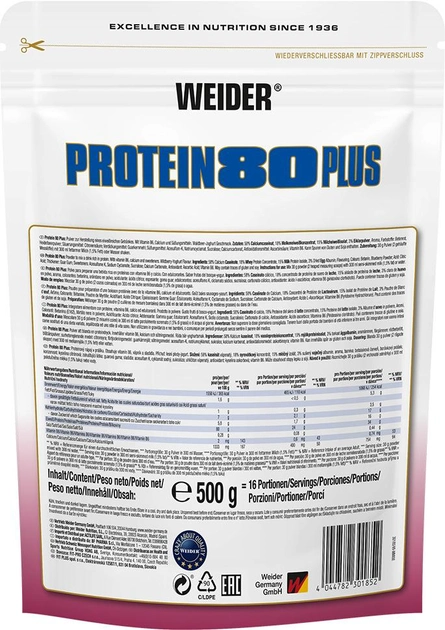 Протеїн Weider 80 Plus 500 г Лісові ягоди-йогурт (4044782301852) - зображення 2