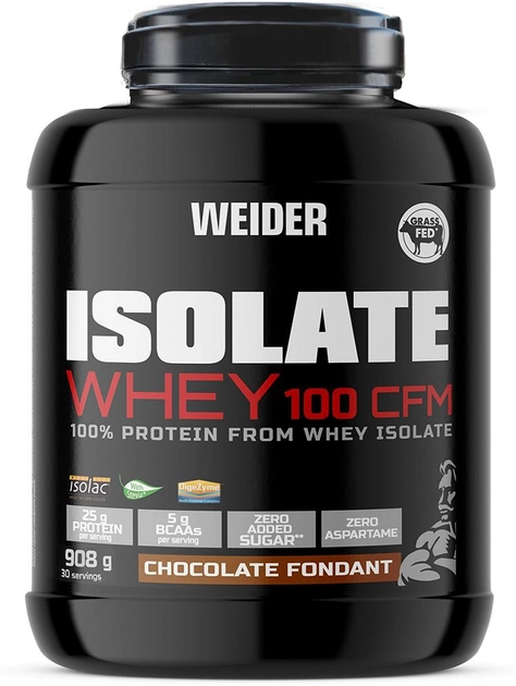 Протеїн Weider Whey Isolate 100 CFM Шоколадний фондан 908 г (8414192313237) - зображення 1