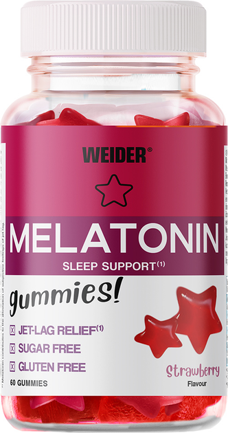 Харчова добавка Weider Melatonin Up 60 жувальних таблеток Полуниця (8414192346716) - зображення 1