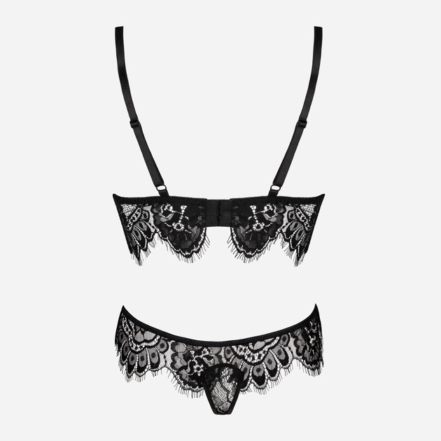 Еротичний комплект (бюстгальтер + трусики-стринги) LivCo Corsetti Fashion Cloverin LC 21022 S/M Чорний (5907621620141) - зображення 6