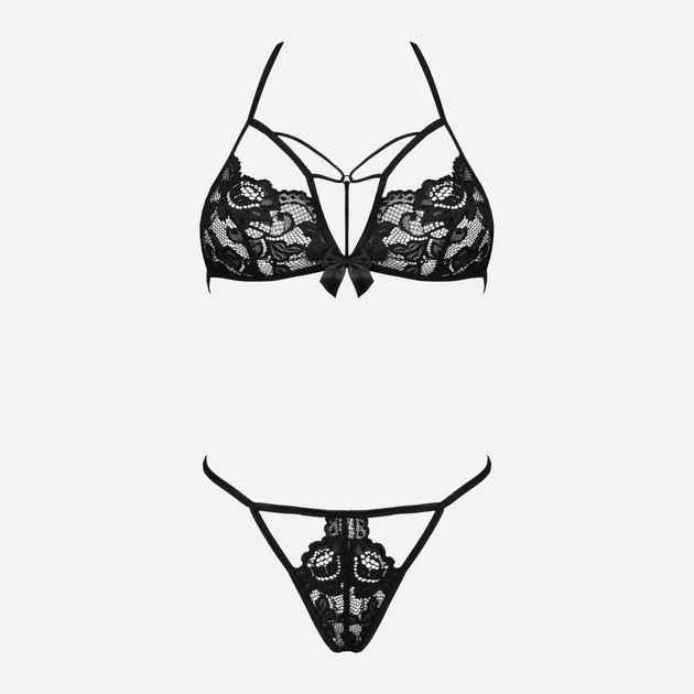Еротичний комплект (бюстгальтер + трусики-танга) CoFashion Linaris CF 2411/L S/L Чорний (5902767123112) - зображення 5