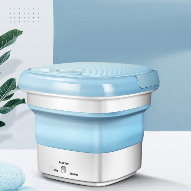 Переносная стиральная машина силиконовая голубая машинка Maxtop MP 2690 ...