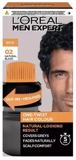Farba do włosów L'Oreal Paris Men Expert One-Twist Haircolor 02 Natural Black 50 ml (3600524000639) - obraz 1