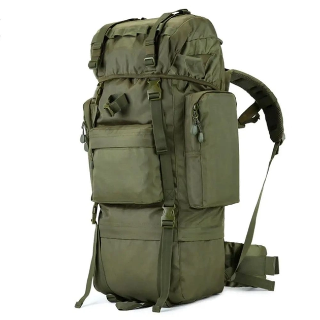 Рюкзак армійський з підсумками на 70 л, A21, (65х16х35 см), Оливковий ART 8145 - зображення 1