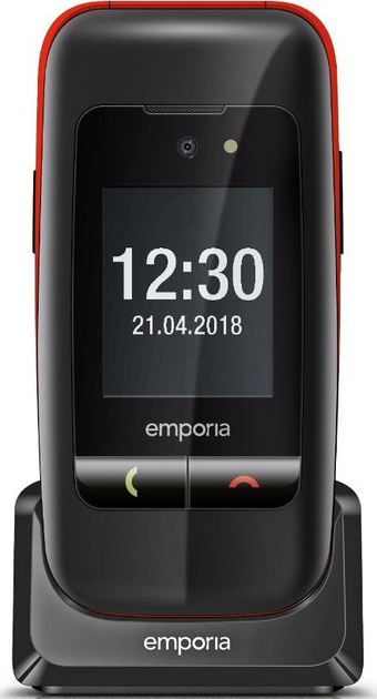 Telefon komórkowy Emporia One V200 Black/Red - obraz 1