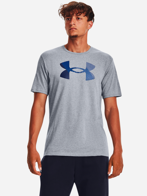 Акція на Футболка довга чоловіча Under Armour Ua Big Logo Fill Ss 1379451-035 XXL Сіра з принтом від Rozetka