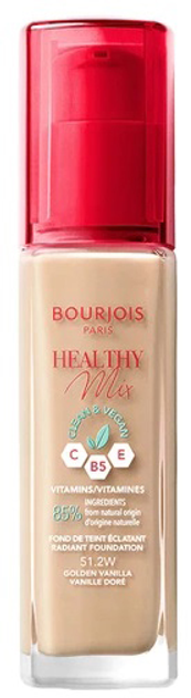 Podkład nawilżający Bourjois Healthy Mix Clean & Vegan 51.2W Golden Vanilla 30 ml (3616303397173) - obraz 1