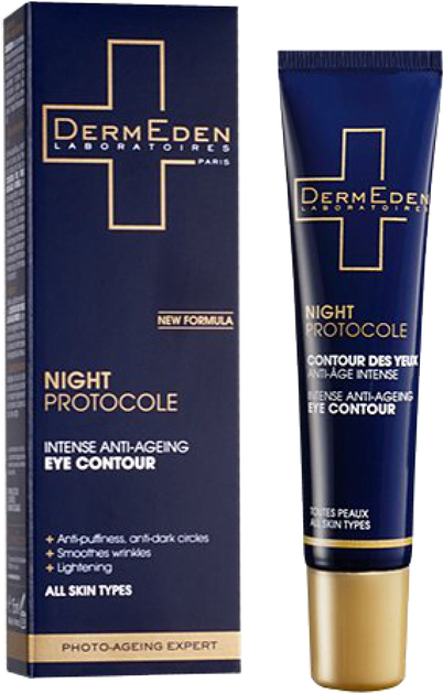 Крем для шкіри навколо очей Dermeden Night Protocole Intense Eye Contour 15 мл (3760192240062) - зображення 2