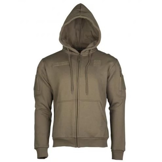 Реглан з капюшоном на блискавці Mil-tec Tactical hoodie Olive 11472012-L - зображення 1