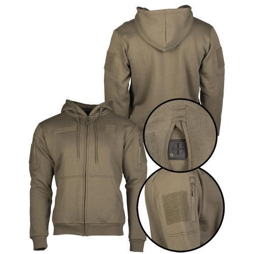 Реглан з капюшоном на блискавці Mil-tec Tactical hoodie Olive 11472012-L - зображення 2