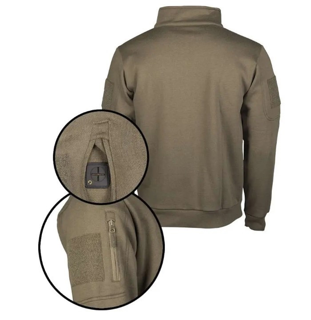 Кофта тактическая Olive Mil-Tec Tactical Sweatshirt 11472512-S - изображение 2